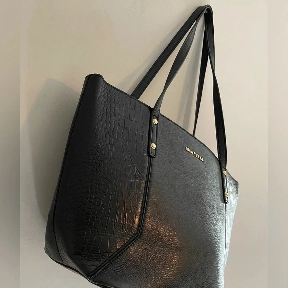 F & W Style tote bag black large career travel diaper bag back to school… - Picture 4 of 16